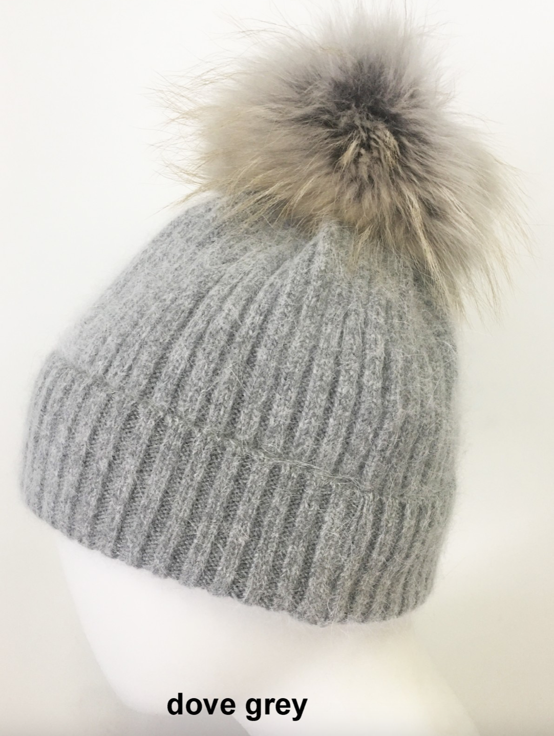 Linda Richards Wool Pom-Pom Hat HA-62 | Black | Shop Fur Pom-Pom Hat