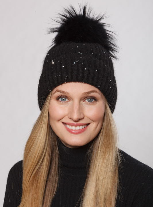 Linda Richards Sequin Pom Hat