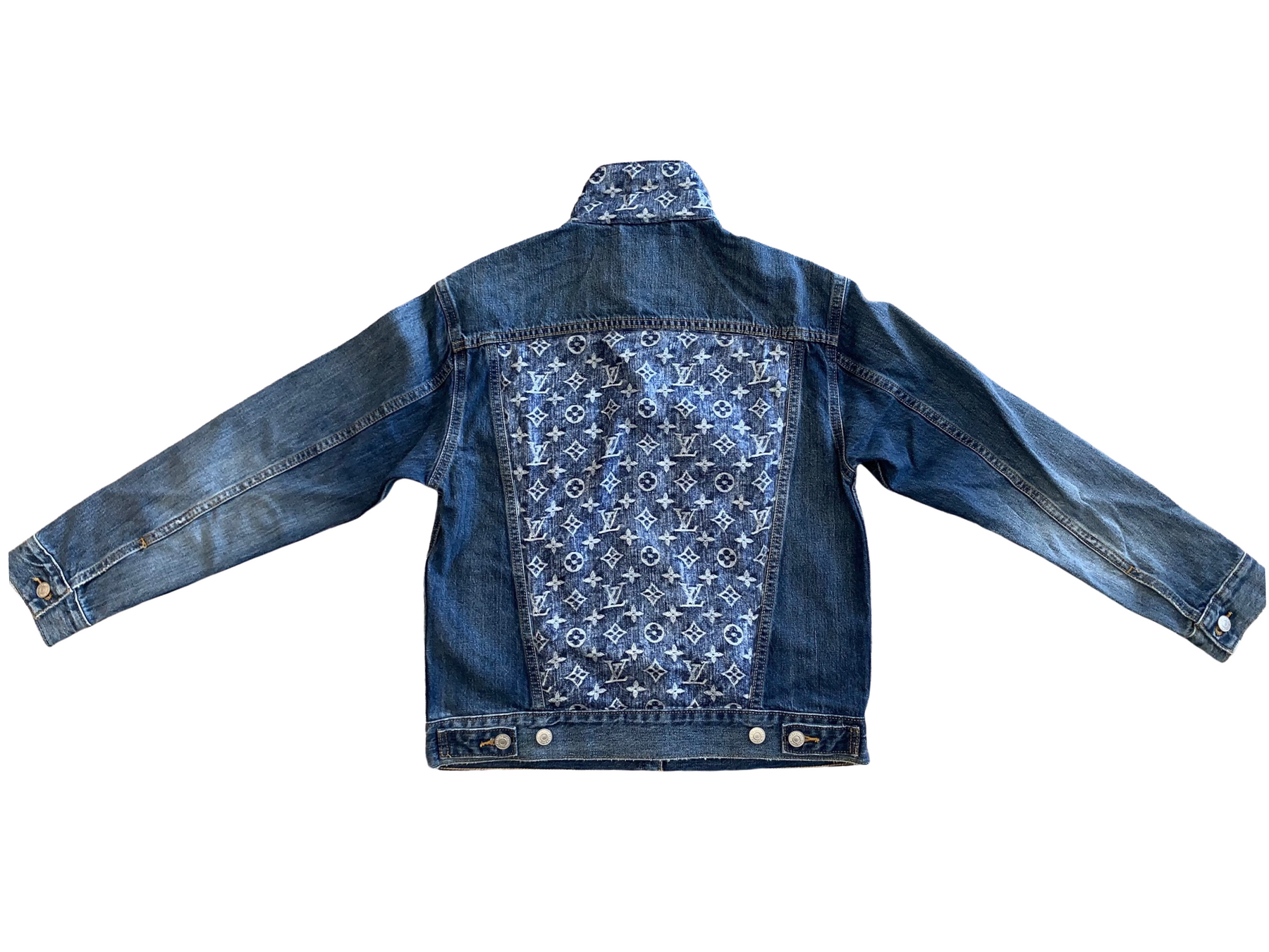 Upcycled Denim Jacket FrenchKissUnique – Golden Angel - Louis Vuitton  patchwork