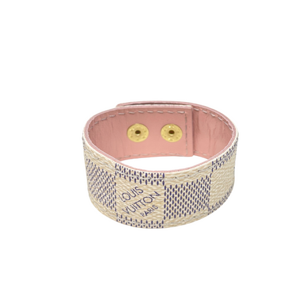 Repurposed Handpainted Monogram LV Leather Cuff Bracelet Suzy T